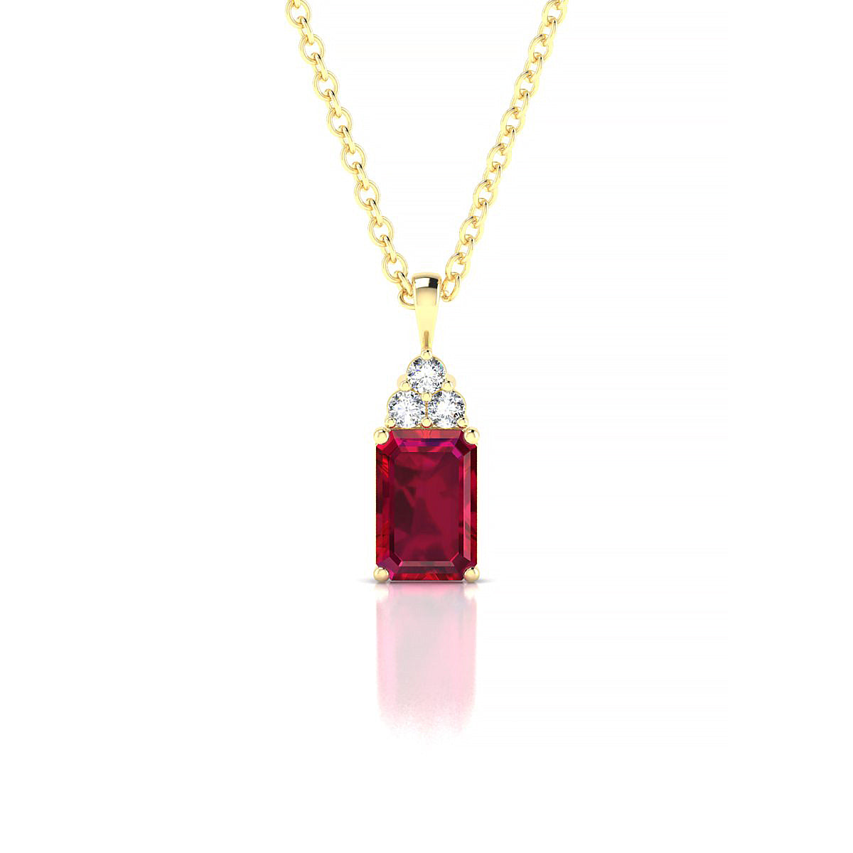 Mirage | 18k Yellow Gold 6 x 4 mm Emerald Ruby Pendant