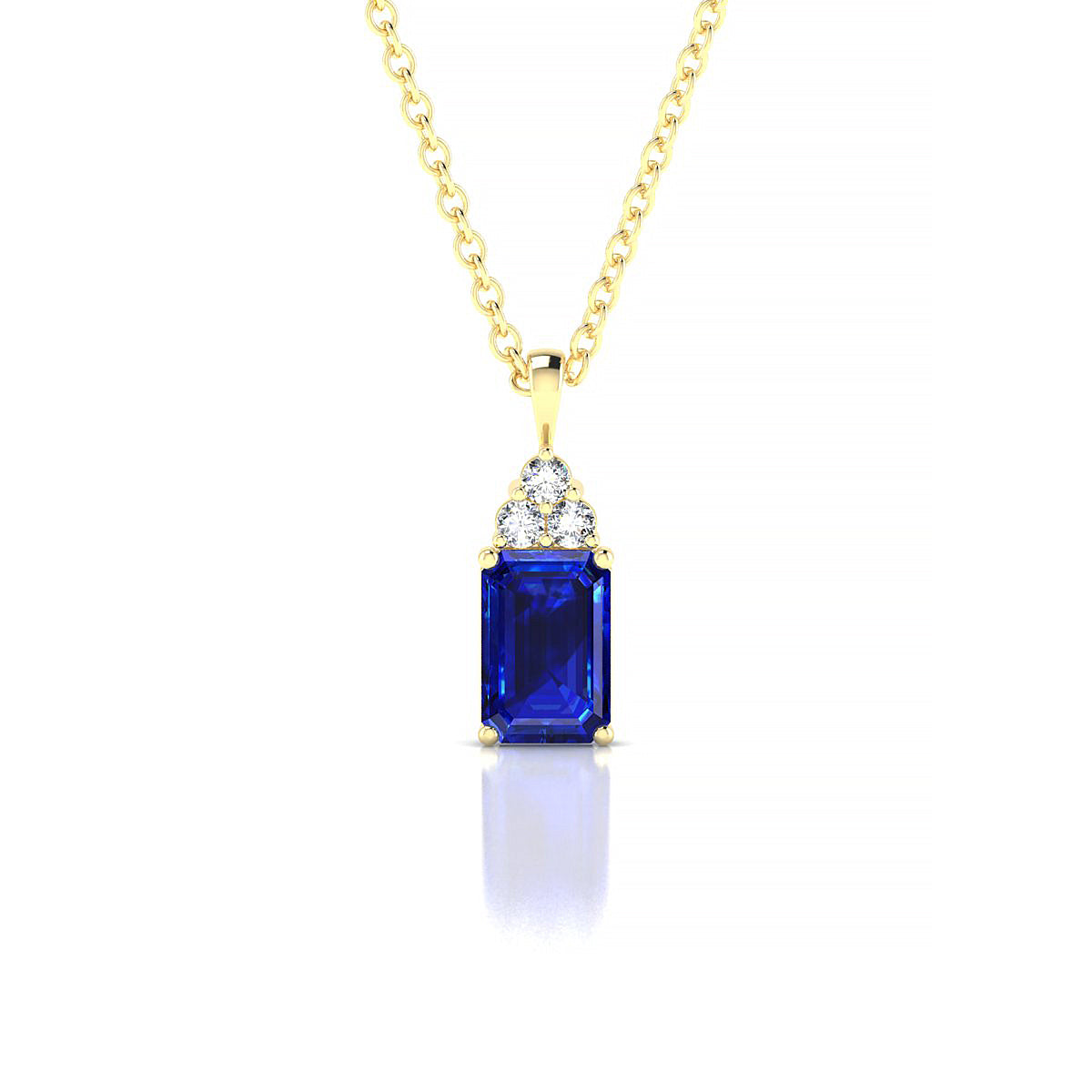 Mirage | 18k Yellow Gold 6 x 4 mm Emerald Sapphire Pendant