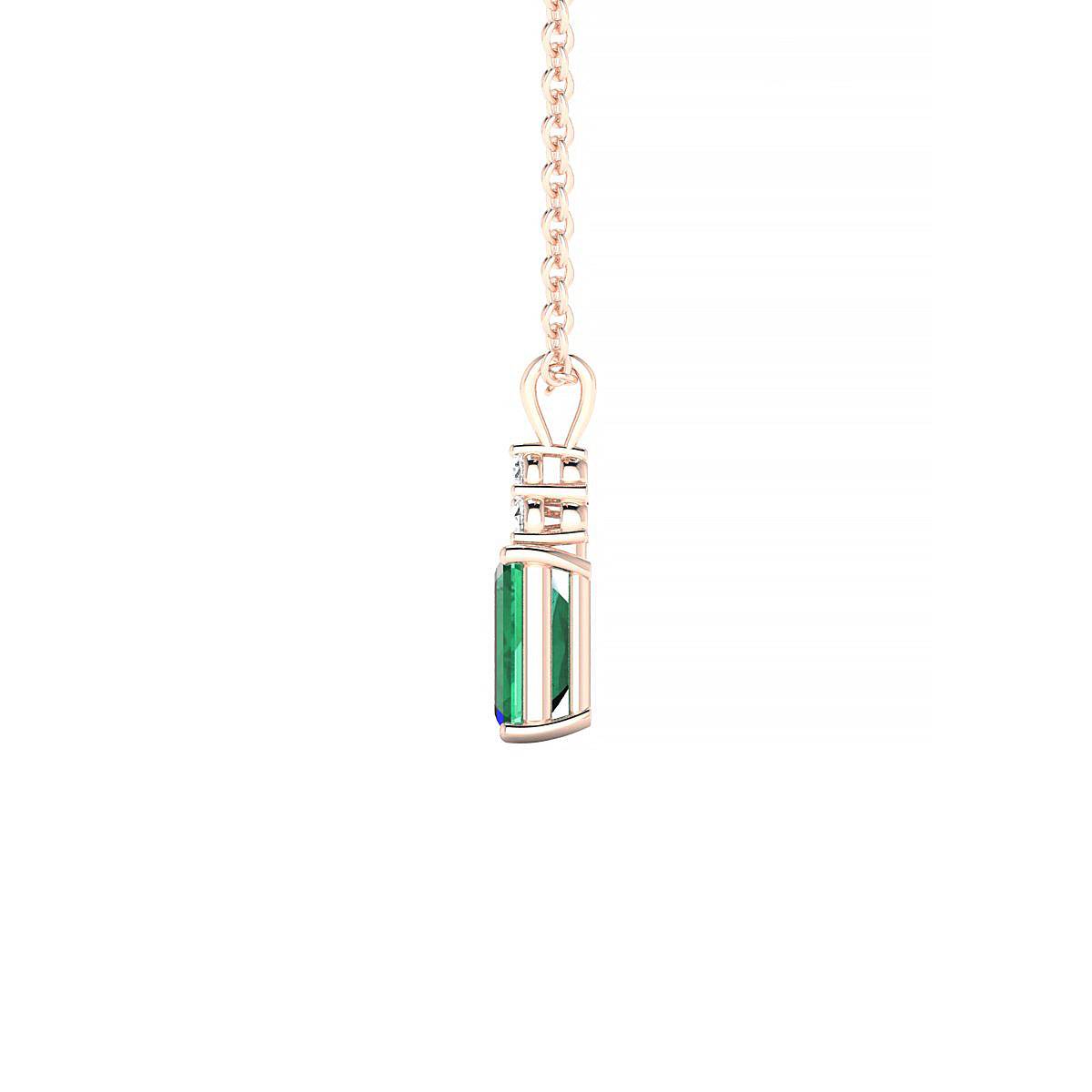 Mirage | 18k Rose Gold 6 x 4 mm Emerald Emerald Pendant