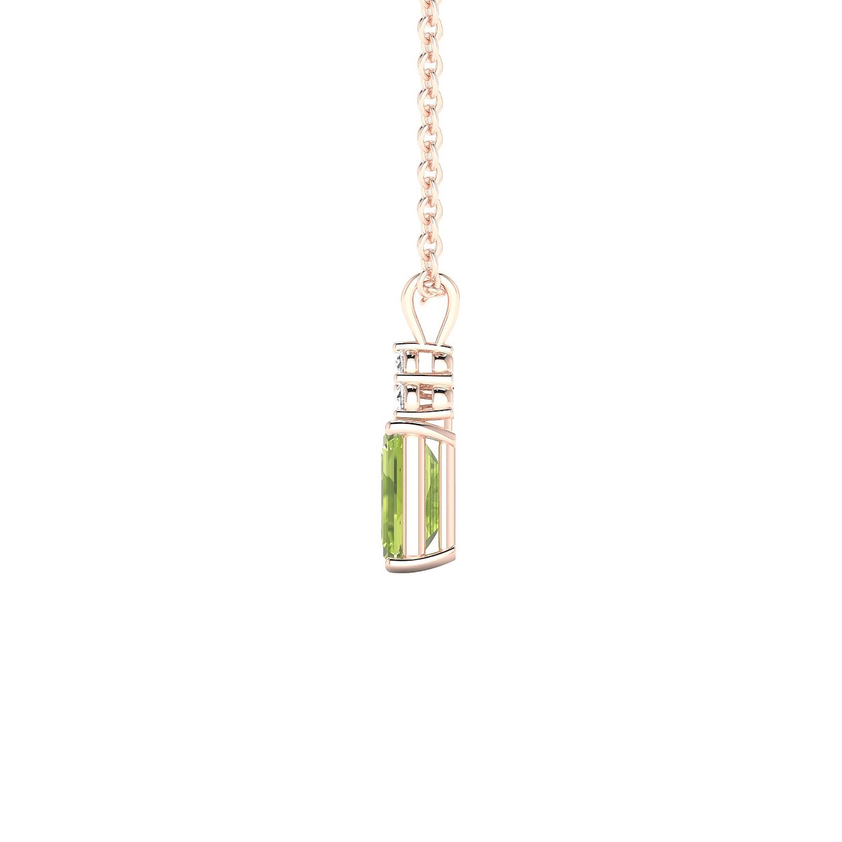 Mirage | 18k Rose Gold 6 x 4 mm Emerald Peridot Pendant