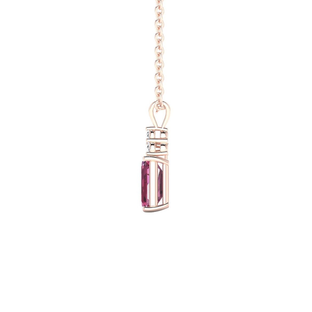 Mirage | 18k Rose Gold 6 x 4 mm Emerald Rhodolite Pendant