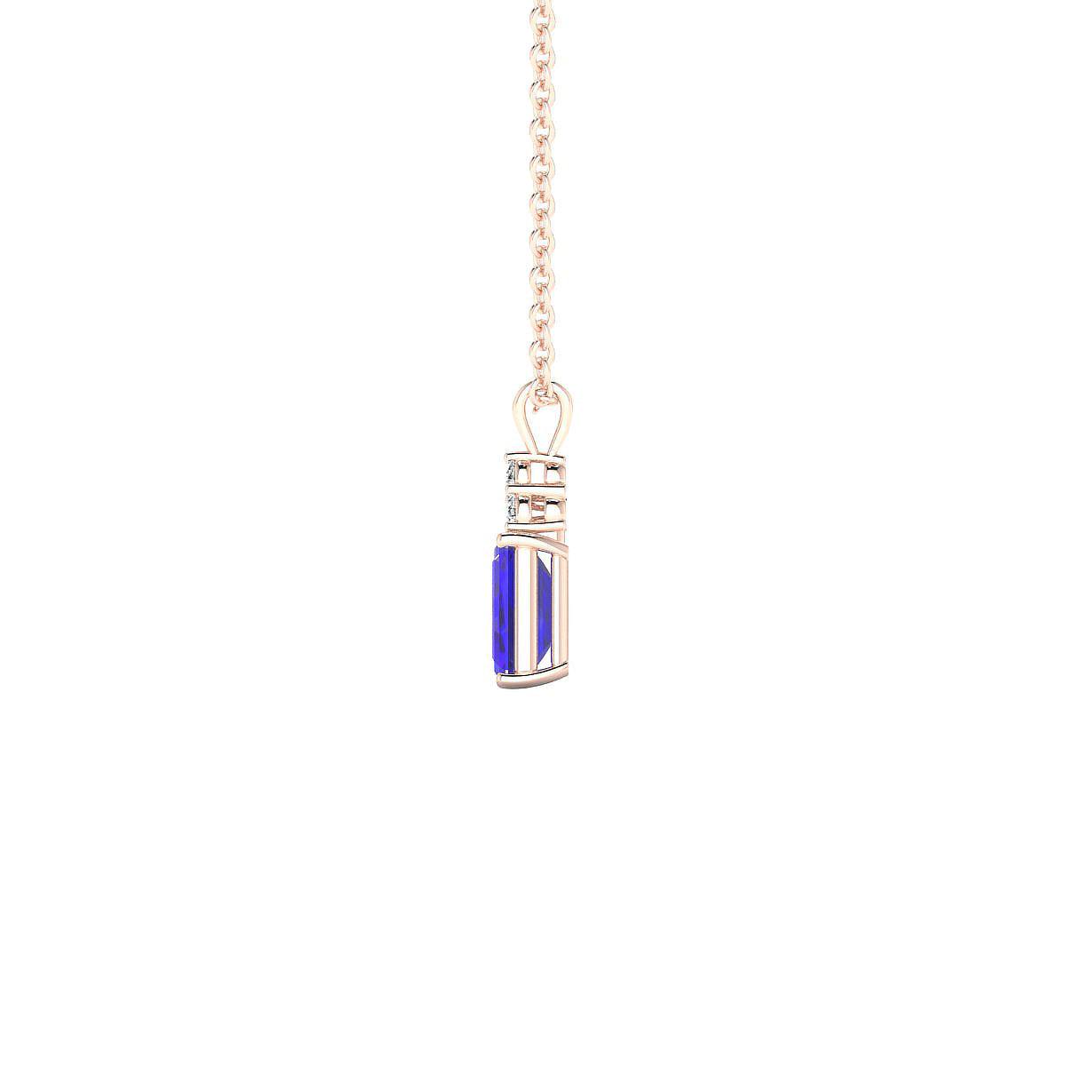 Mirage | 18k Rose Gold 6 x 4 mm Emerald Tanzanite Pendant