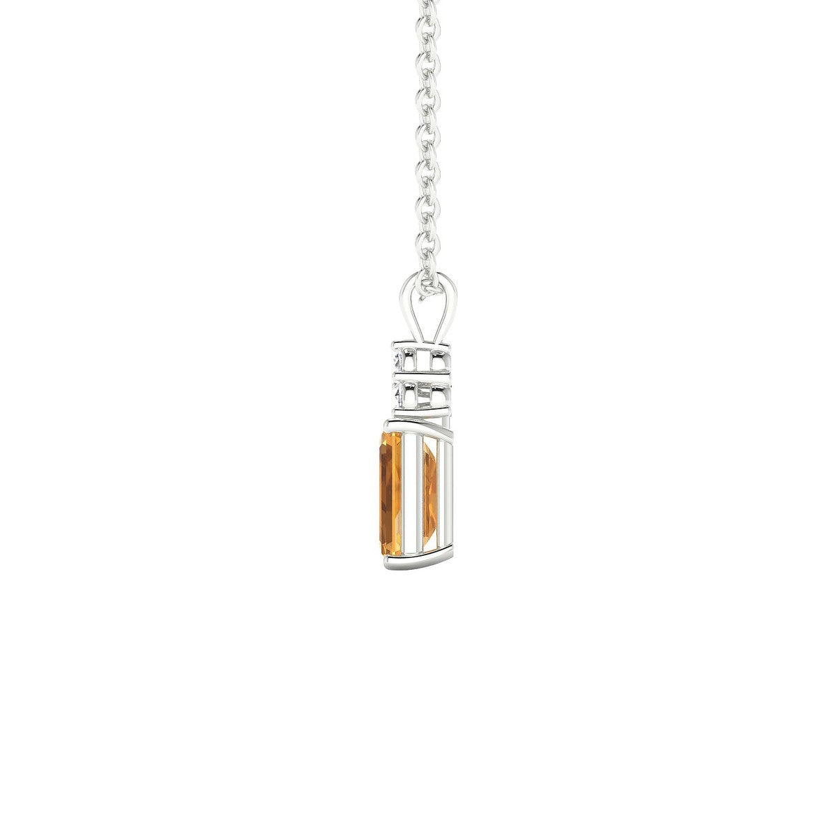 Mirage | 18k White Gold 6 x 4 mm Emerald Citrine Pendant