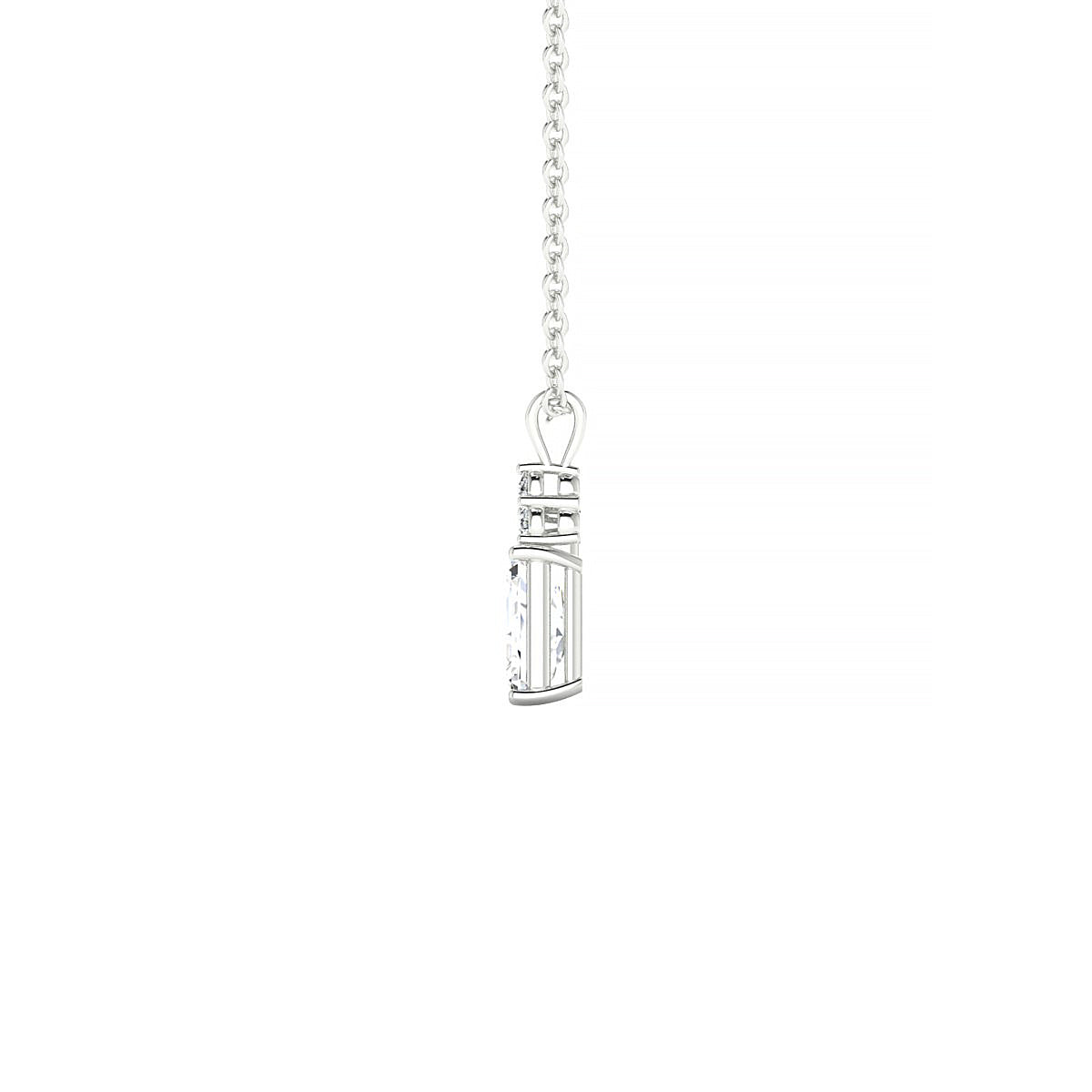 Mirage | 18k White Gold 6 x 4 mm Emerald Diamond Pendant