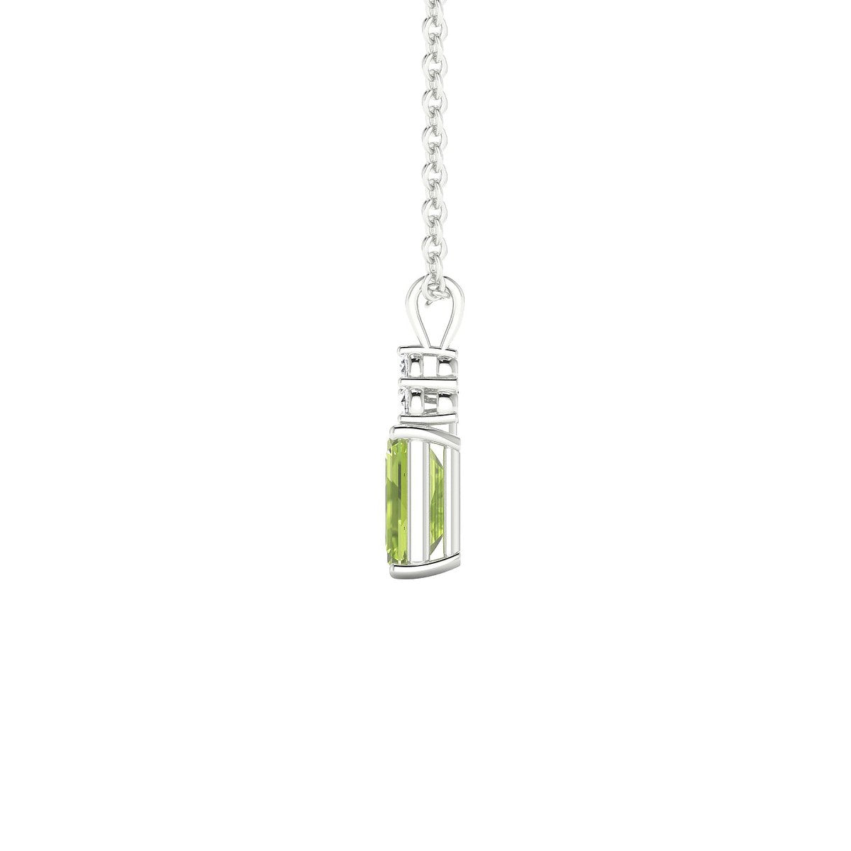 Mirage | 18k White Gold 6 x 4 mm Emerald Peridot Pendant