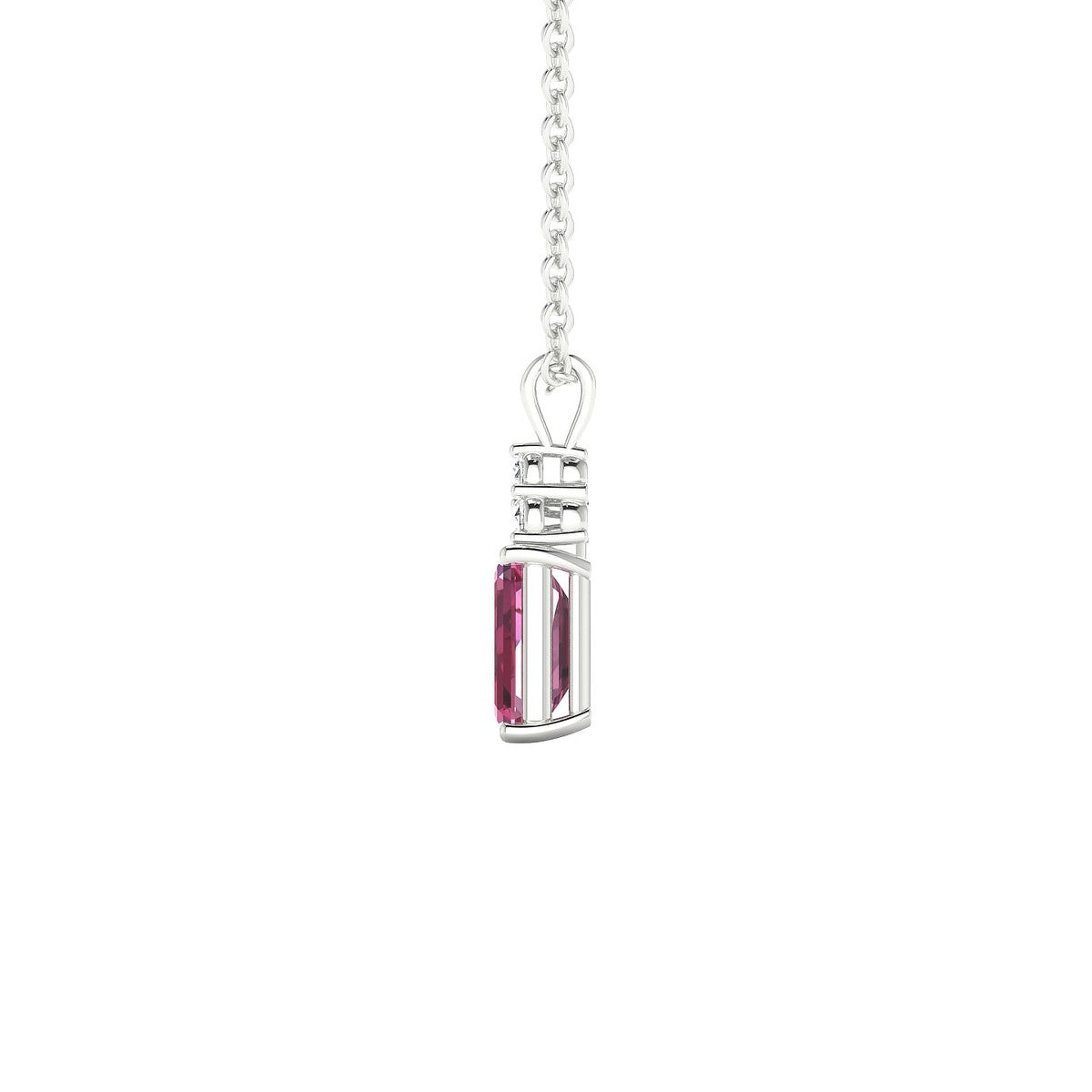 Mirage | 18k White Gold 6 x 4 mm Emerald Rhodolite Pendant