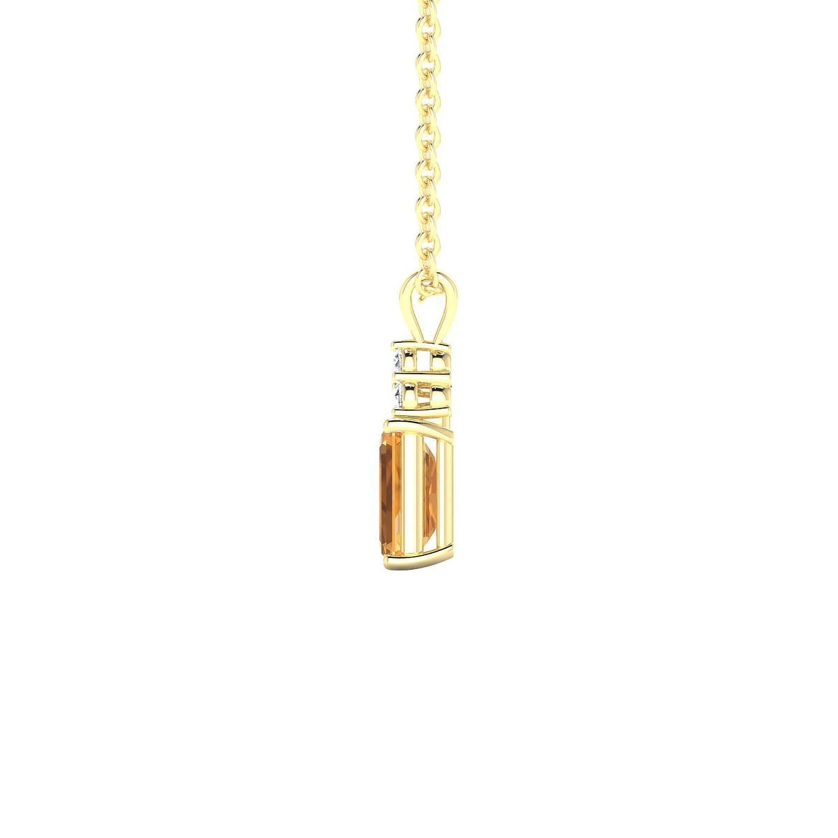 Mirage | 18k Yellow Gold 6 x 4 mm Emerald Citrine Pendant