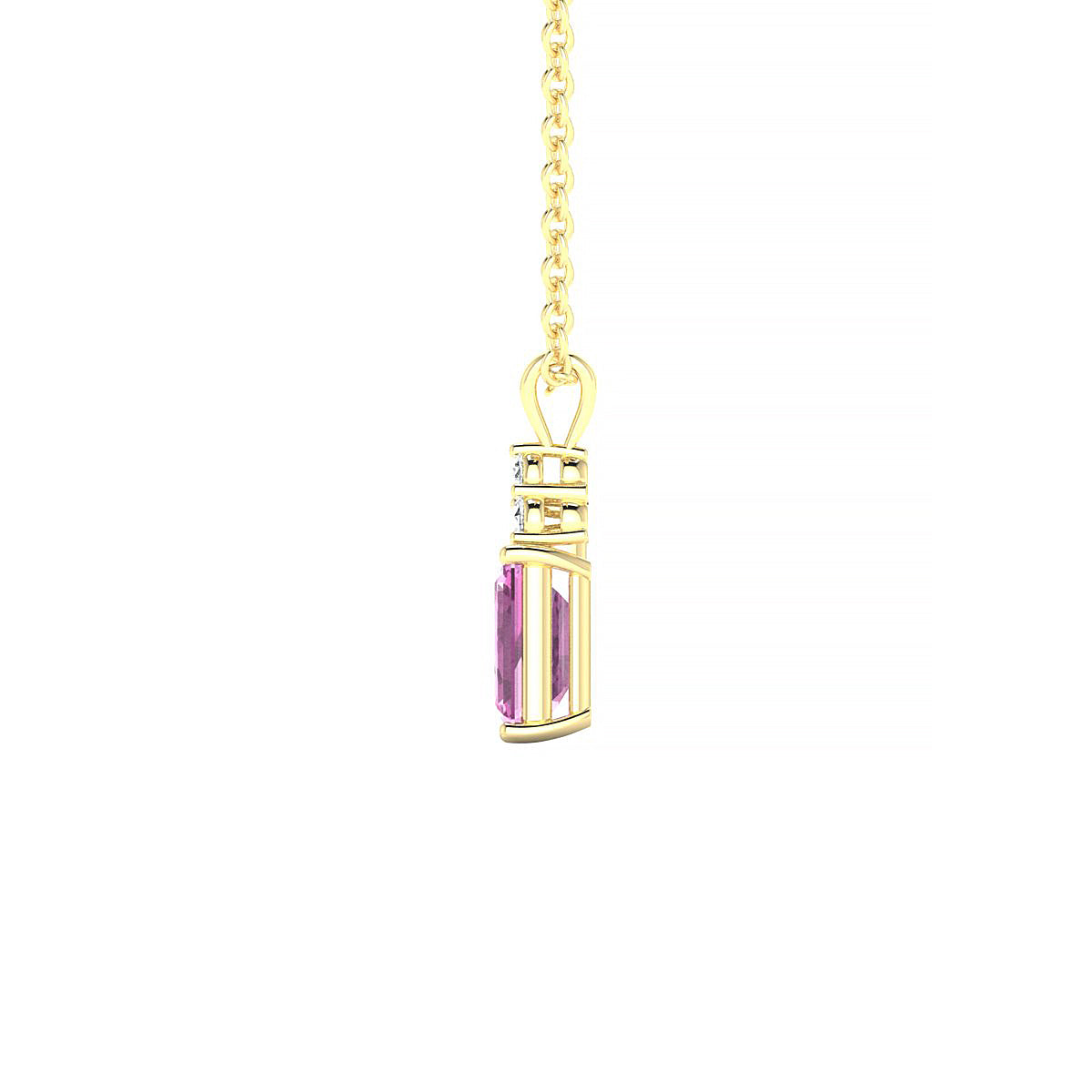 Mirage | 18k Yellow Gold 6 x 4 mm Emerald Pink Sapphire Pendant