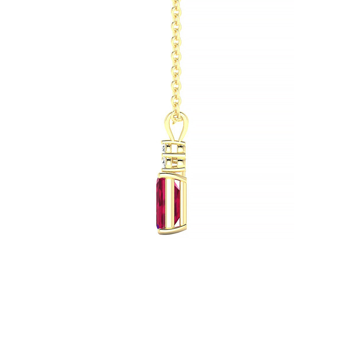 Mirage | 18k Yellow Gold 6 x 4 mm Emerald Ruby Pendant