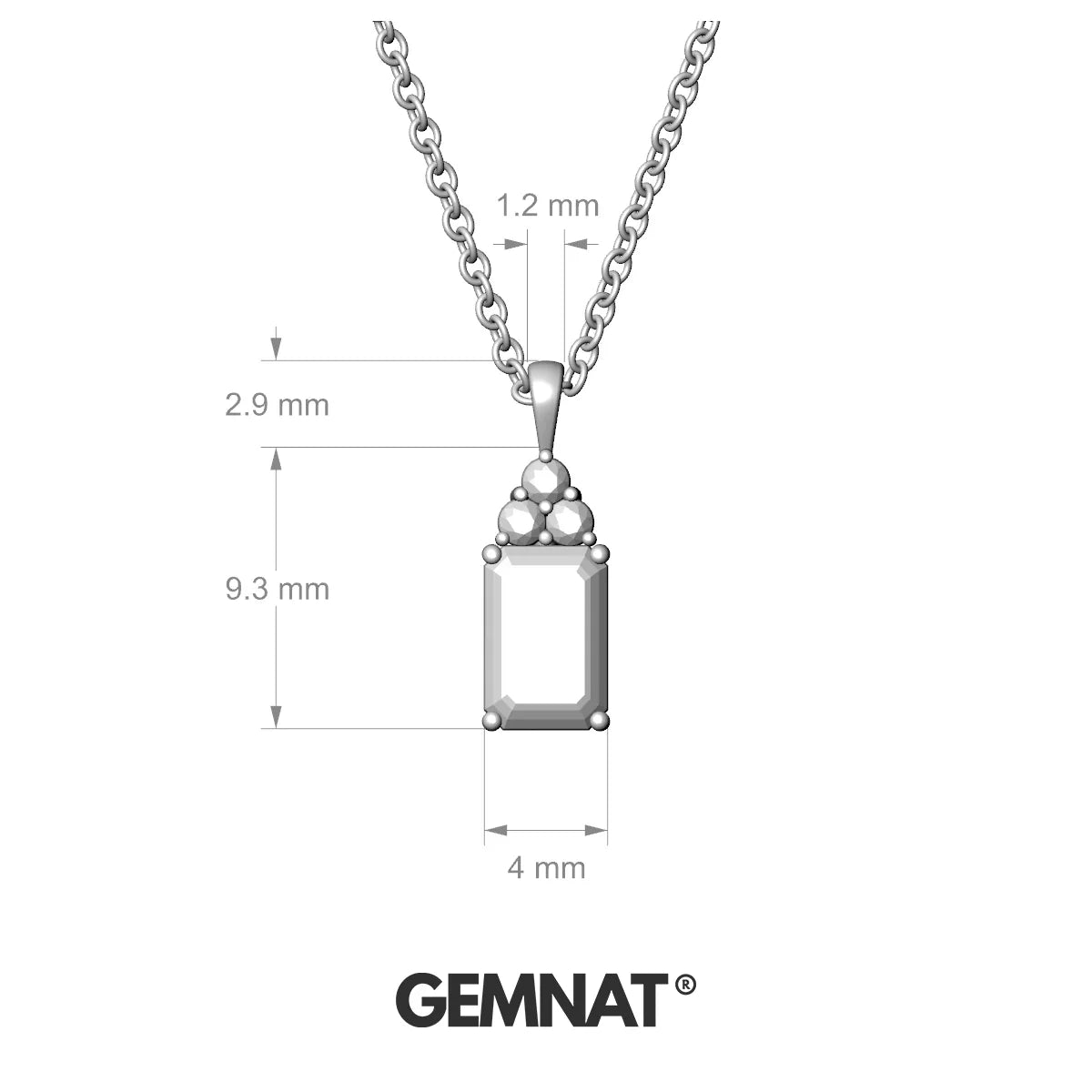 Mirage | 18k Yellow Gold 6 x 4 mm Emerald Amethyst Pendant