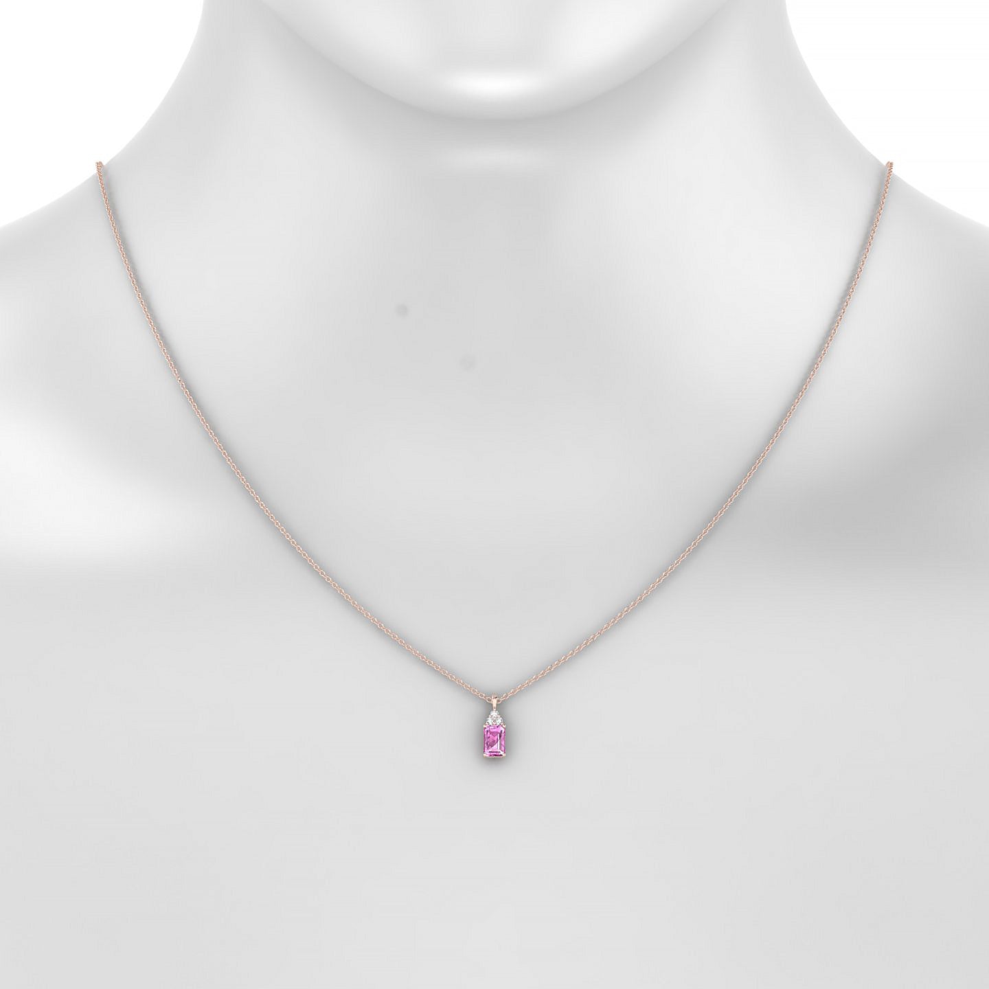 Mirage | 18k Rose Gold 6 x 4 mm Emerald Pink Sapphire Pendant