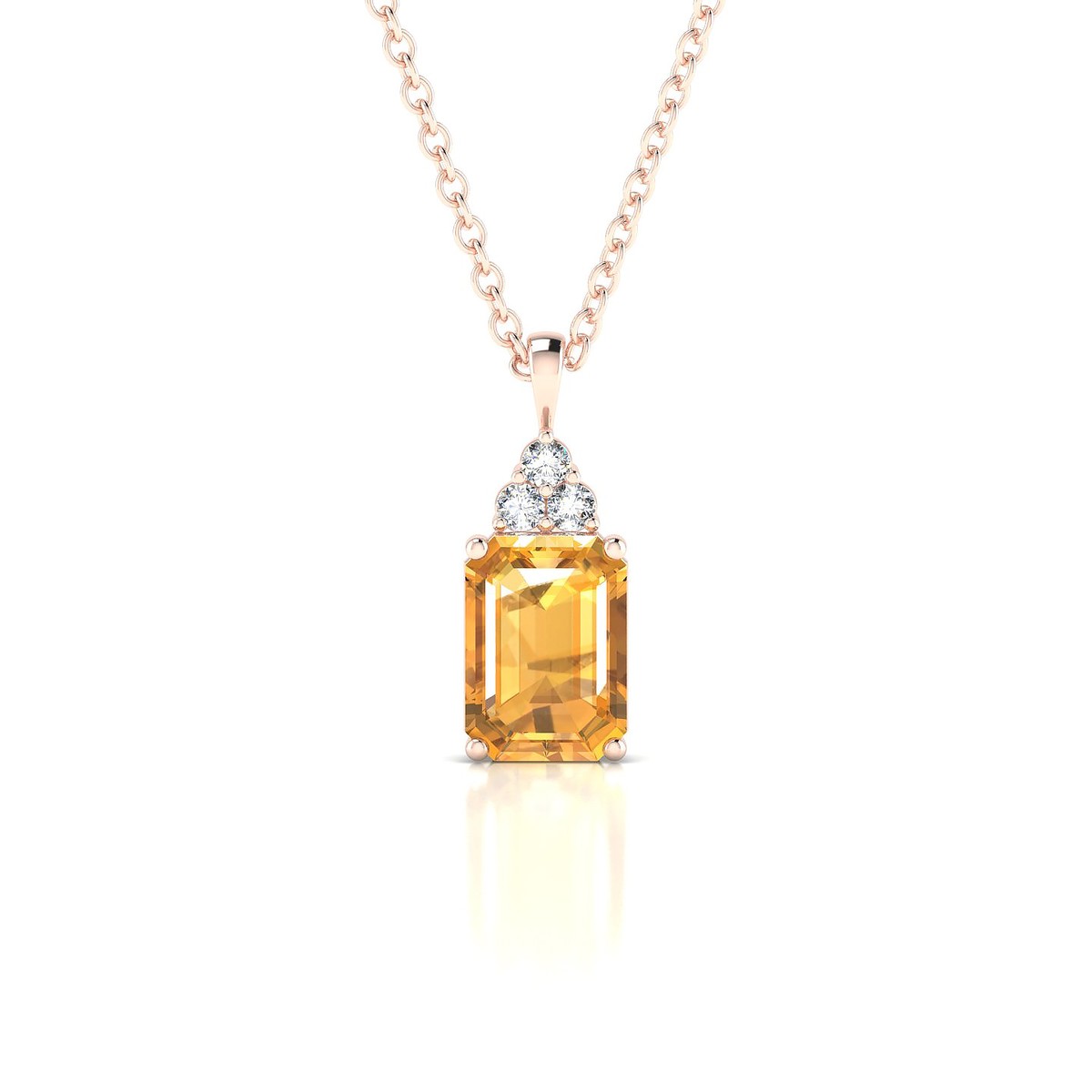 Mirage | 18k Rose Gold 7 x 5 mm Emerald Citrine Pendant