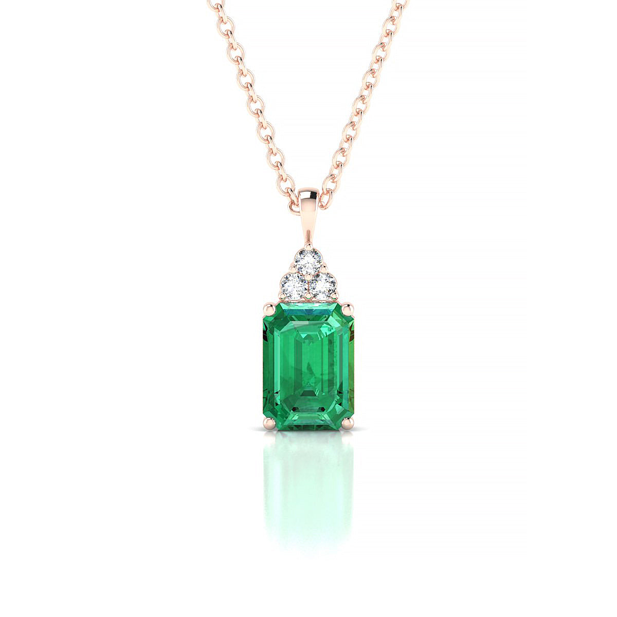 Mirage | 18k Rose Gold 7 x 5 mm Emerald Emerald Pendant