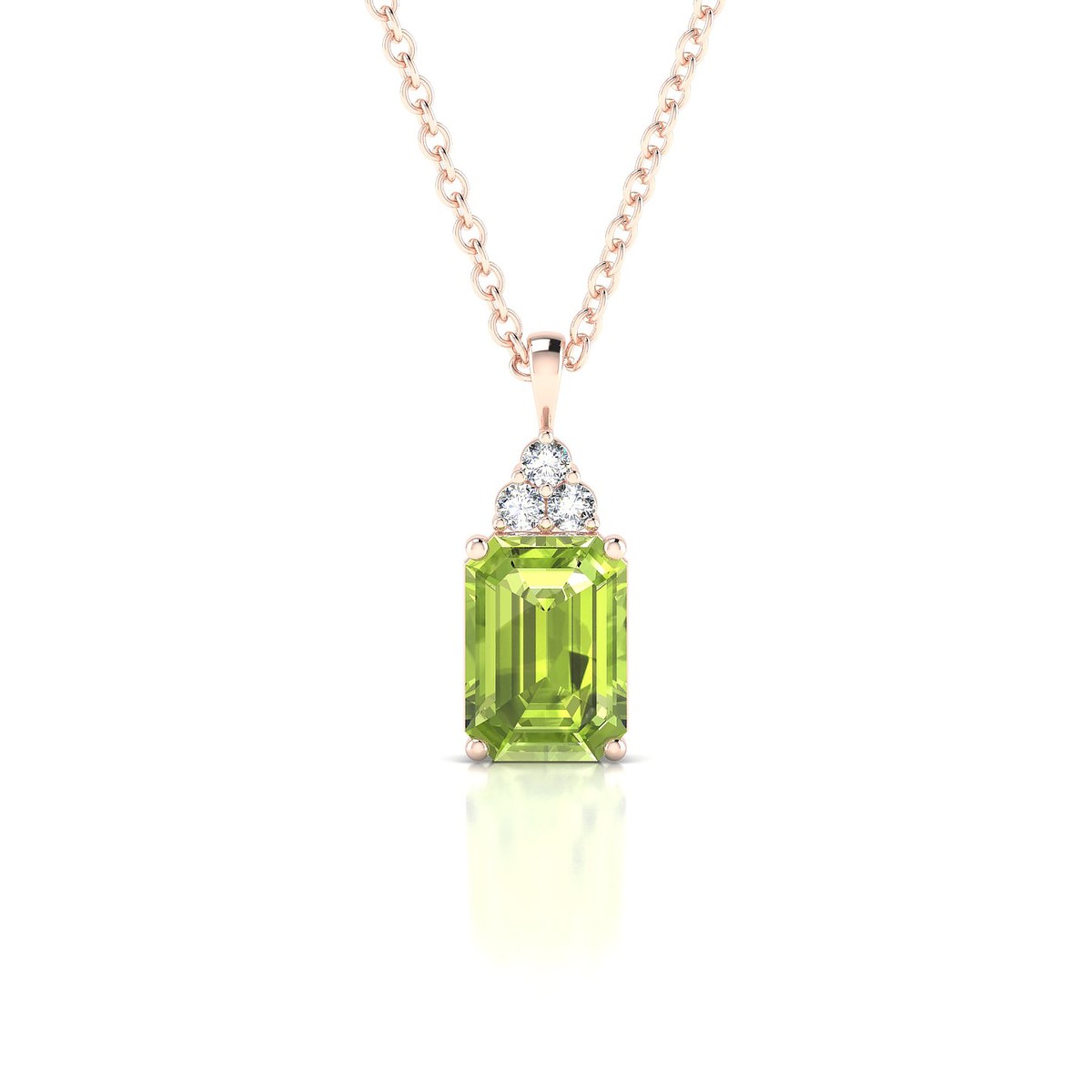 Mirage | 18k Rose Gold 7 x 5 mm Emerald Peridot Pendant