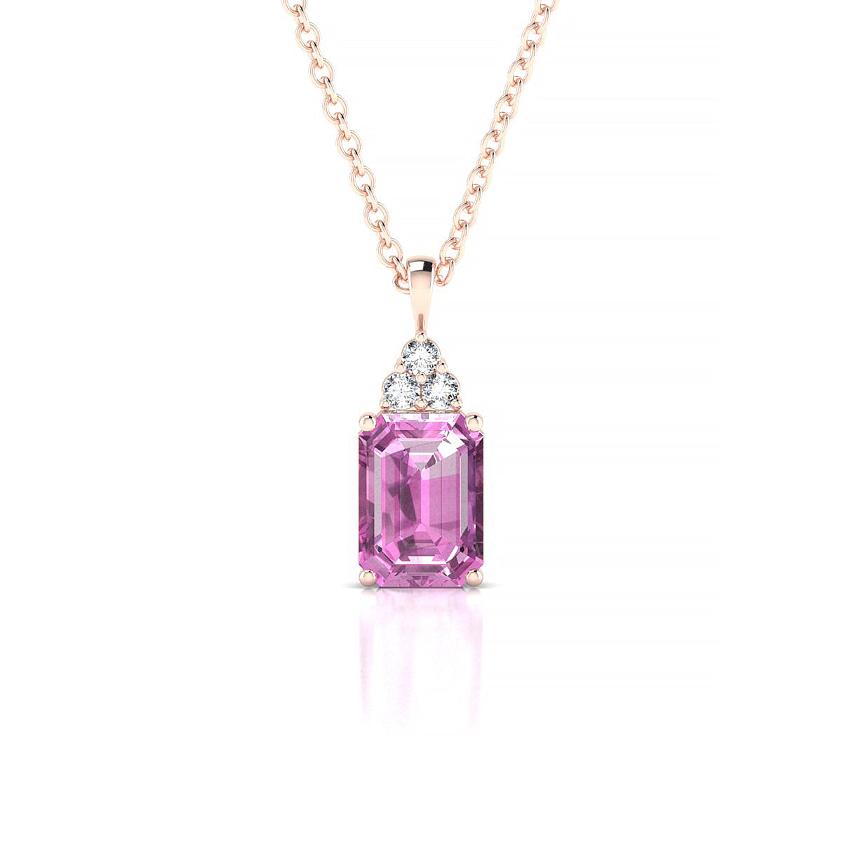 Mirage | 18k Rose Gold 7 x 5 mm Emerald Pink Sapphire Pendant