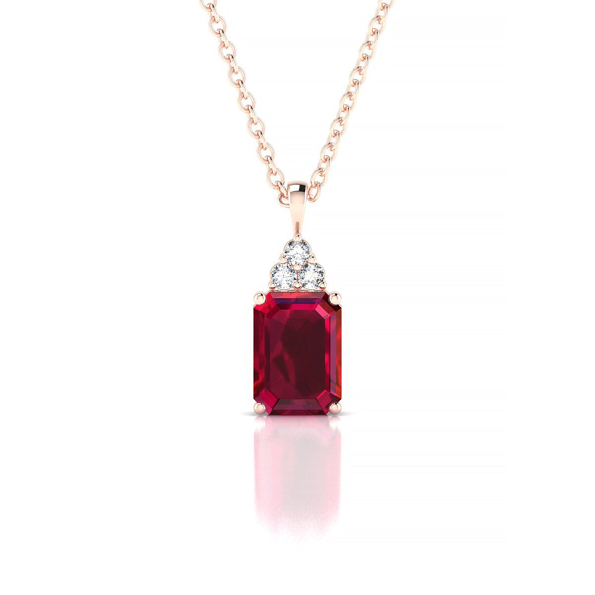 Mirage | 18k Rose Gold 7 x 5 mm Emerald Ruby Pendant