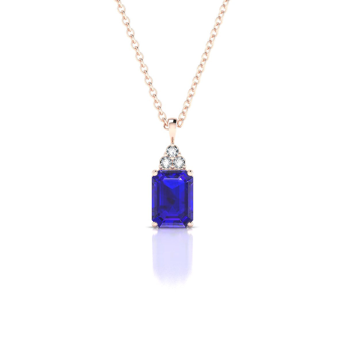 Mirage | 18k Rose Gold 7 x 5 mm Emerald Tanzanite Pendant