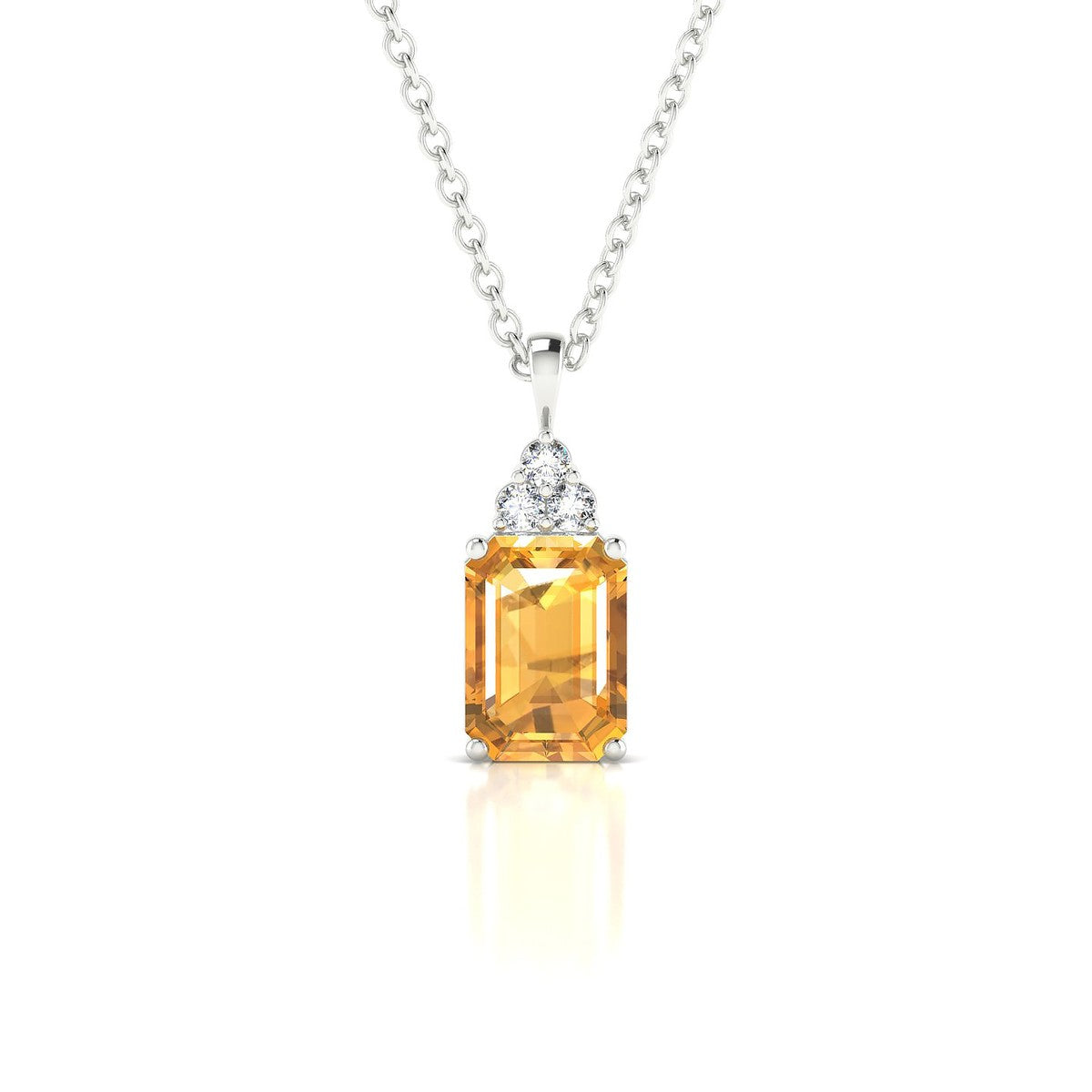 Mirage | 18k White Gold 7 x 5 mm Emerald Citrine Pendant