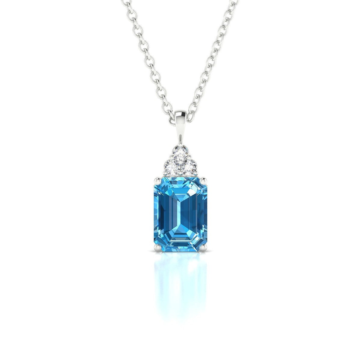 Mirage | 18k White Gold 7 x 5 mm Emerald Topaz Pendant