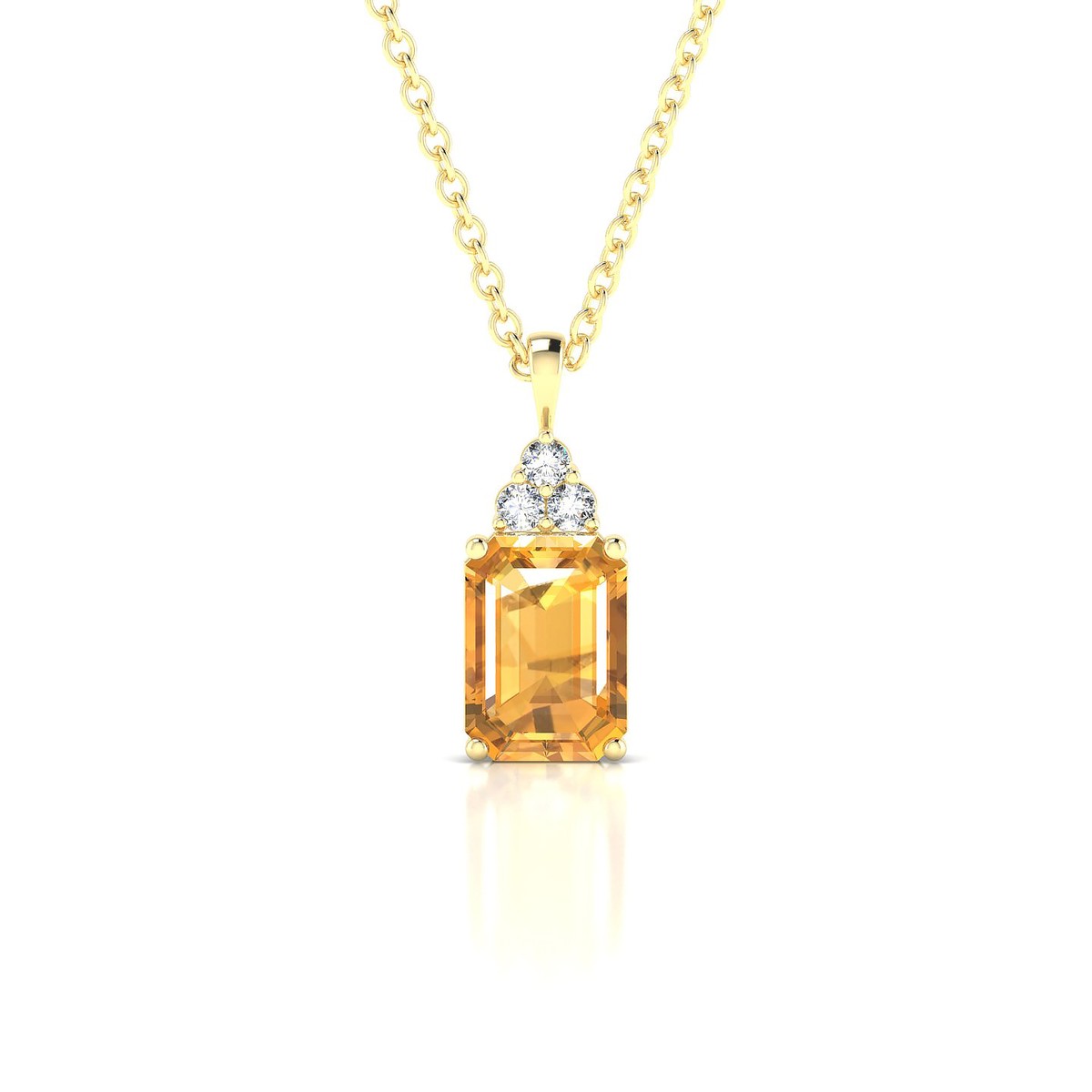 Mirage | 18k Yellow Gold 7 x 5 mm Emerald Citrine Pendant