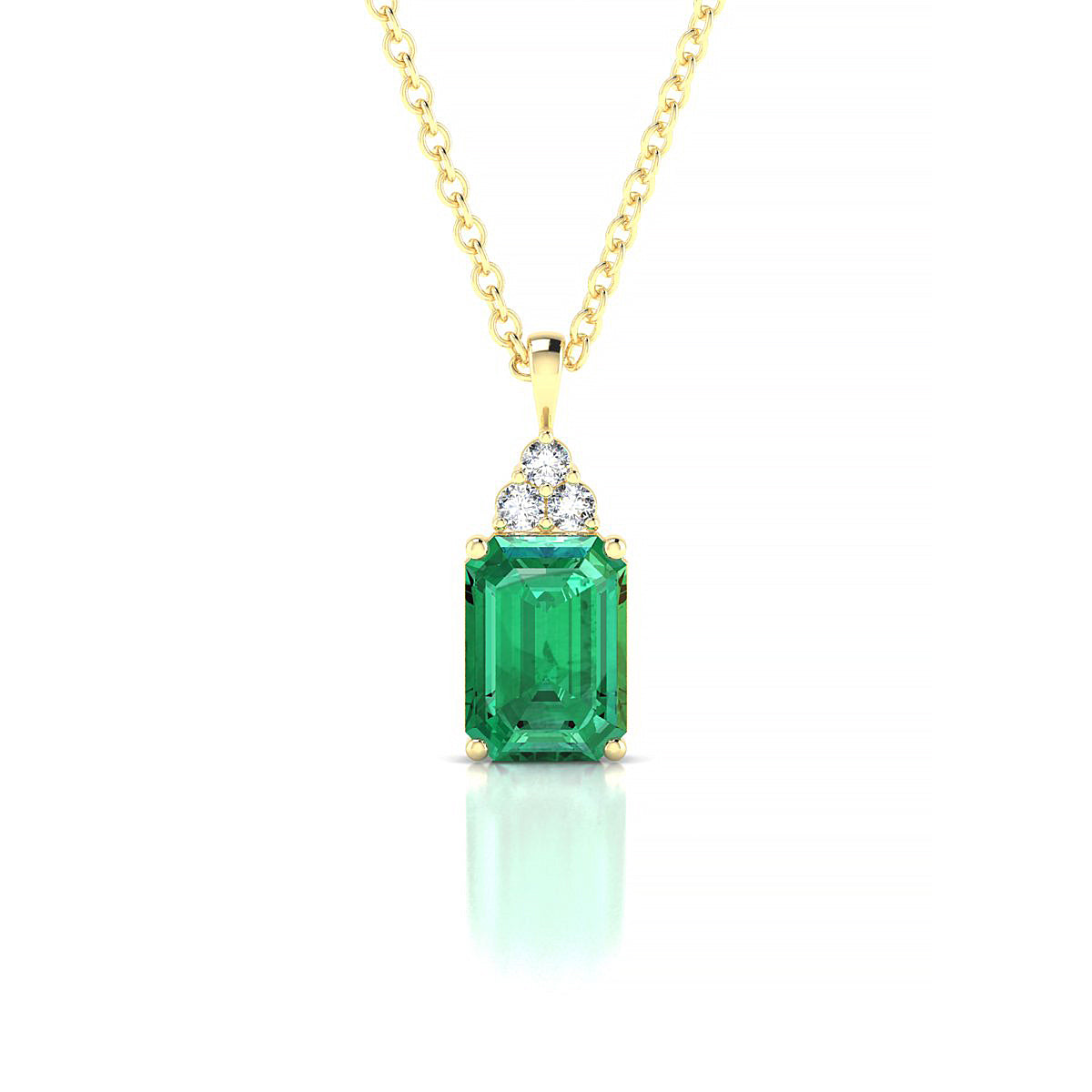 Mirage | 18k Yellow Gold 7 x 5 mm Emerald Emerald Pendant
