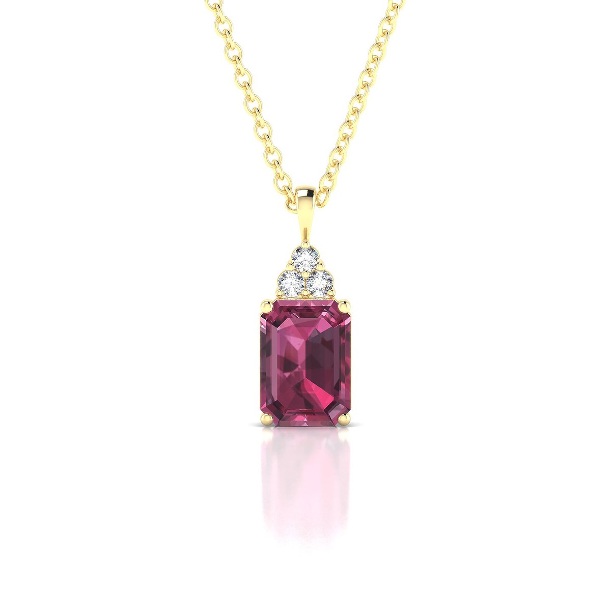 Mirage | 18k Yellow Gold 7 x 5 mm Emerald Rhodolite Pendant