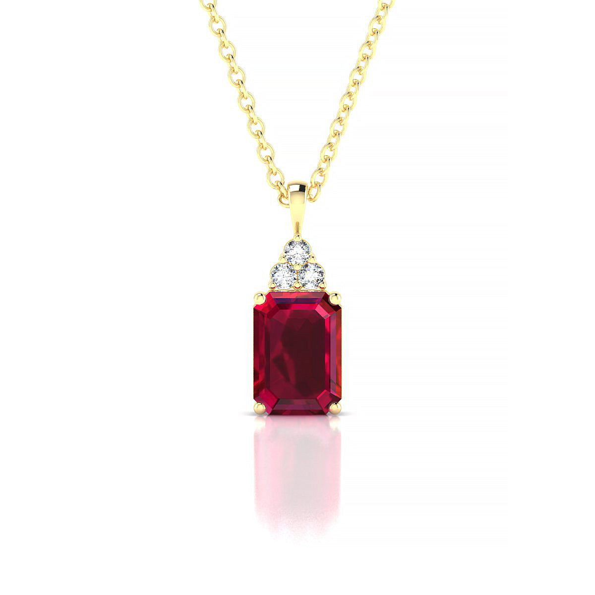 Mirage | 18k Yellow Gold 7 x 5 mm Emerald Ruby Pendant