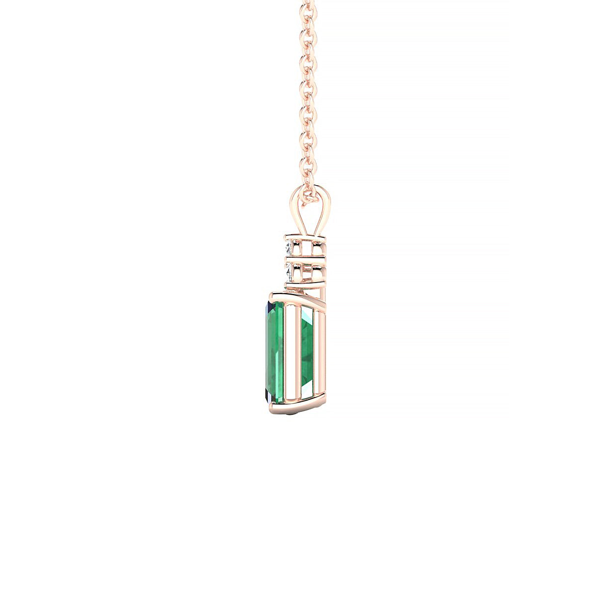 Mirage | 18k Rose Gold 7 x 5 mm Emerald Emerald Pendant