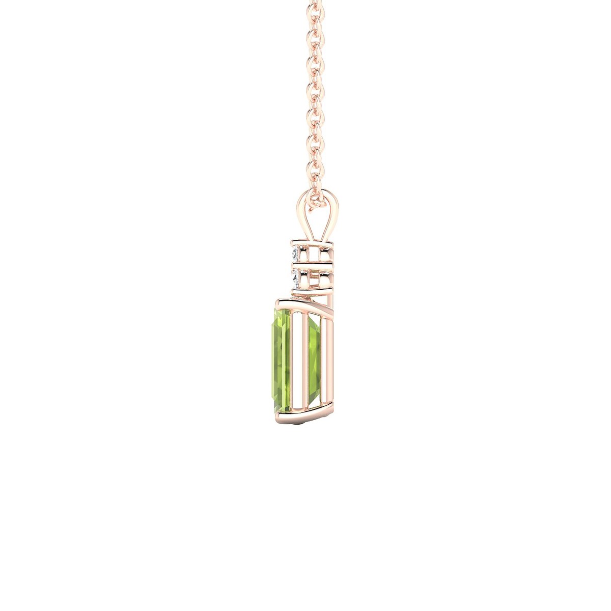 Mirage | 18k Rose Gold 7 x 5 mm Emerald Peridot Pendant