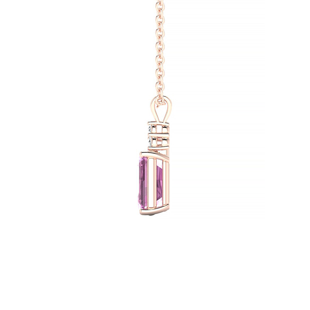 Mirage | 18k Rose Gold 7 x 5 mm Emerald Pink Sapphire Pendant