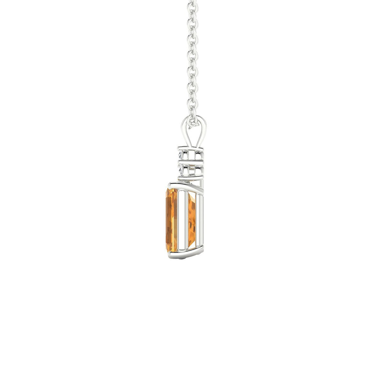 Mirage | 18k White Gold 7 x 5 mm Emerald Citrine Pendant