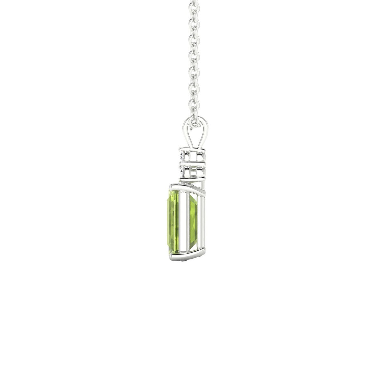 Mirage | 18k White Gold 7 x 5 mm Emerald Peridot Pendant