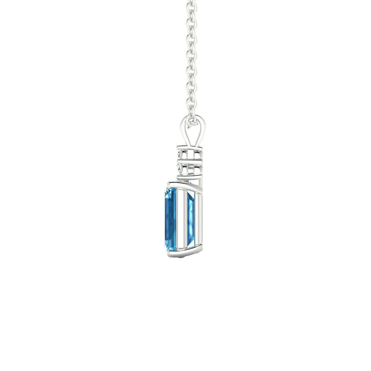 Mirage | 18k White Gold 7 x 5 mm Emerald Topaz Pendant