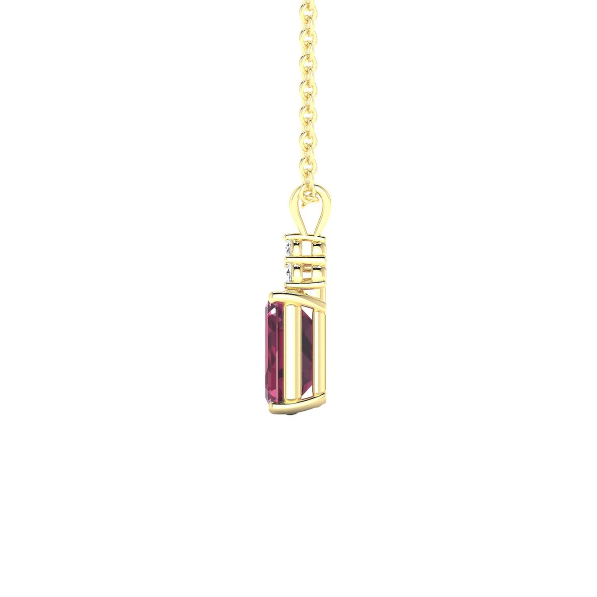Mirage | 18k Yellow Gold 7 x 5 mm Emerald Rhodolite Pendant