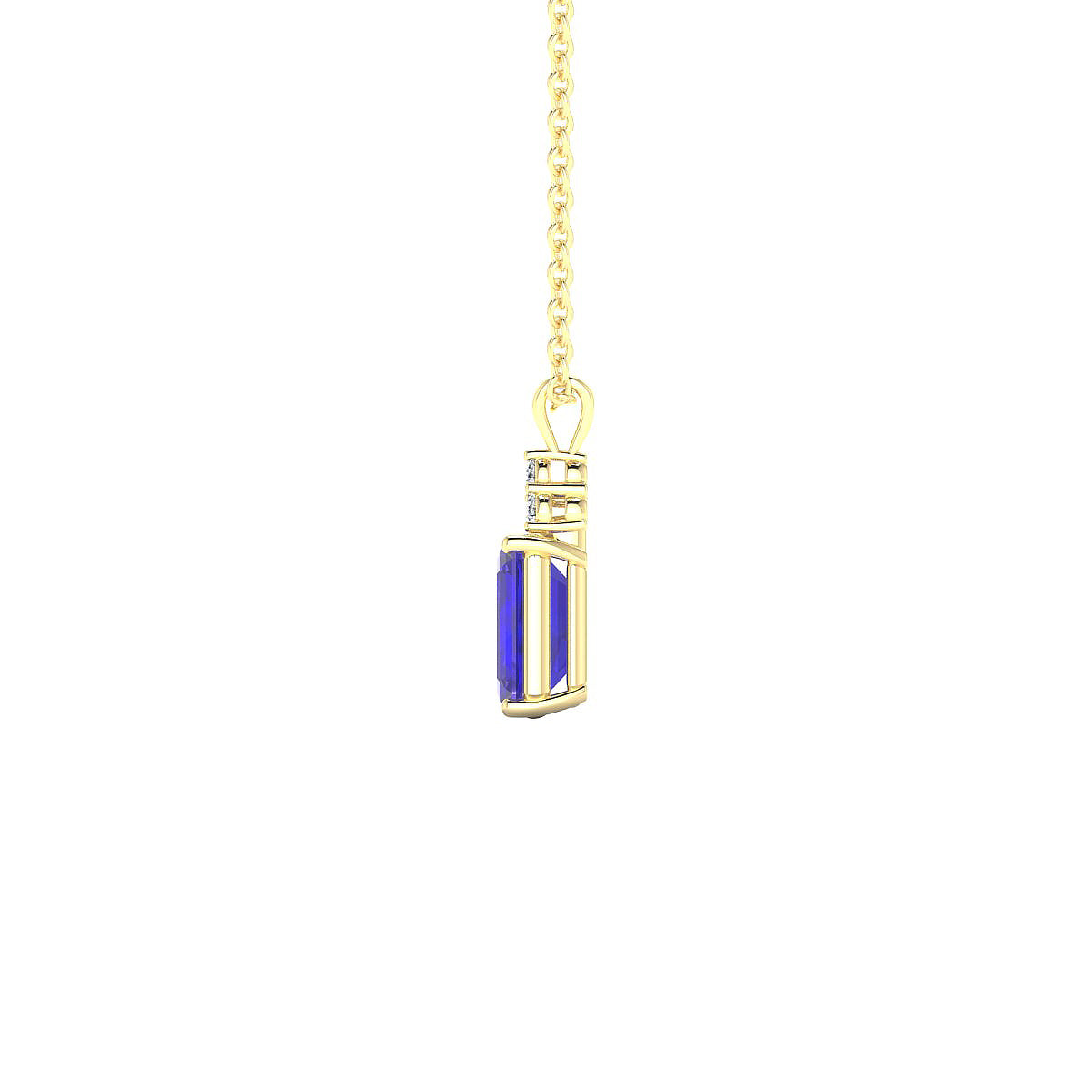 Mirage | 18k Yellow Gold 7 x 5 mm Emerald Tanzanite Pendant