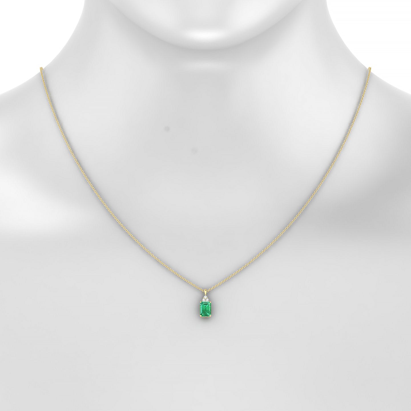 Mirage | 18k Yellow Gold 7 x 5 mm Emerald Emerald Pendant