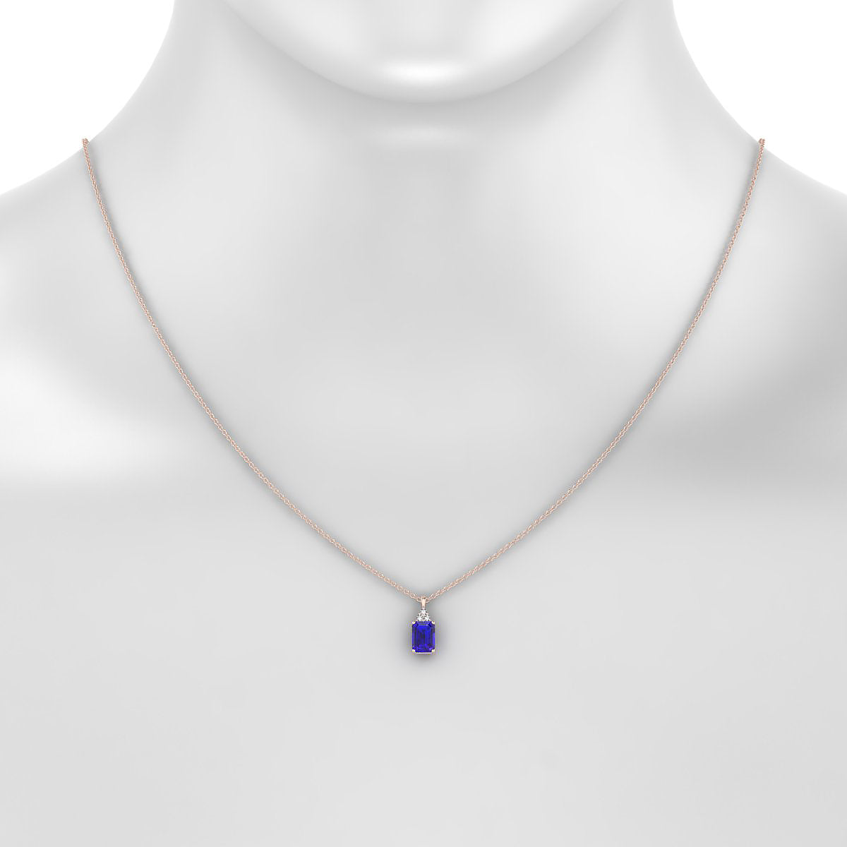Mirage | 18k Rose Gold 7 x 5 mm Emerald Tanzanite Pendant