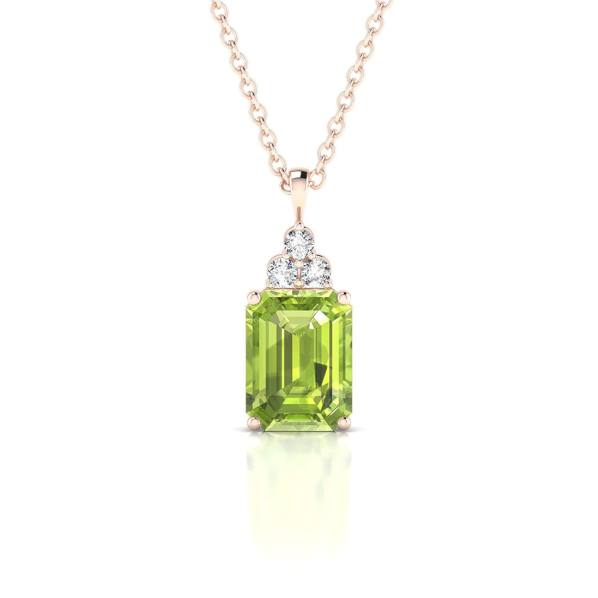 Mirage | 18k Rose Gold 8 x 6 mm Emerald Peridot Pendant
