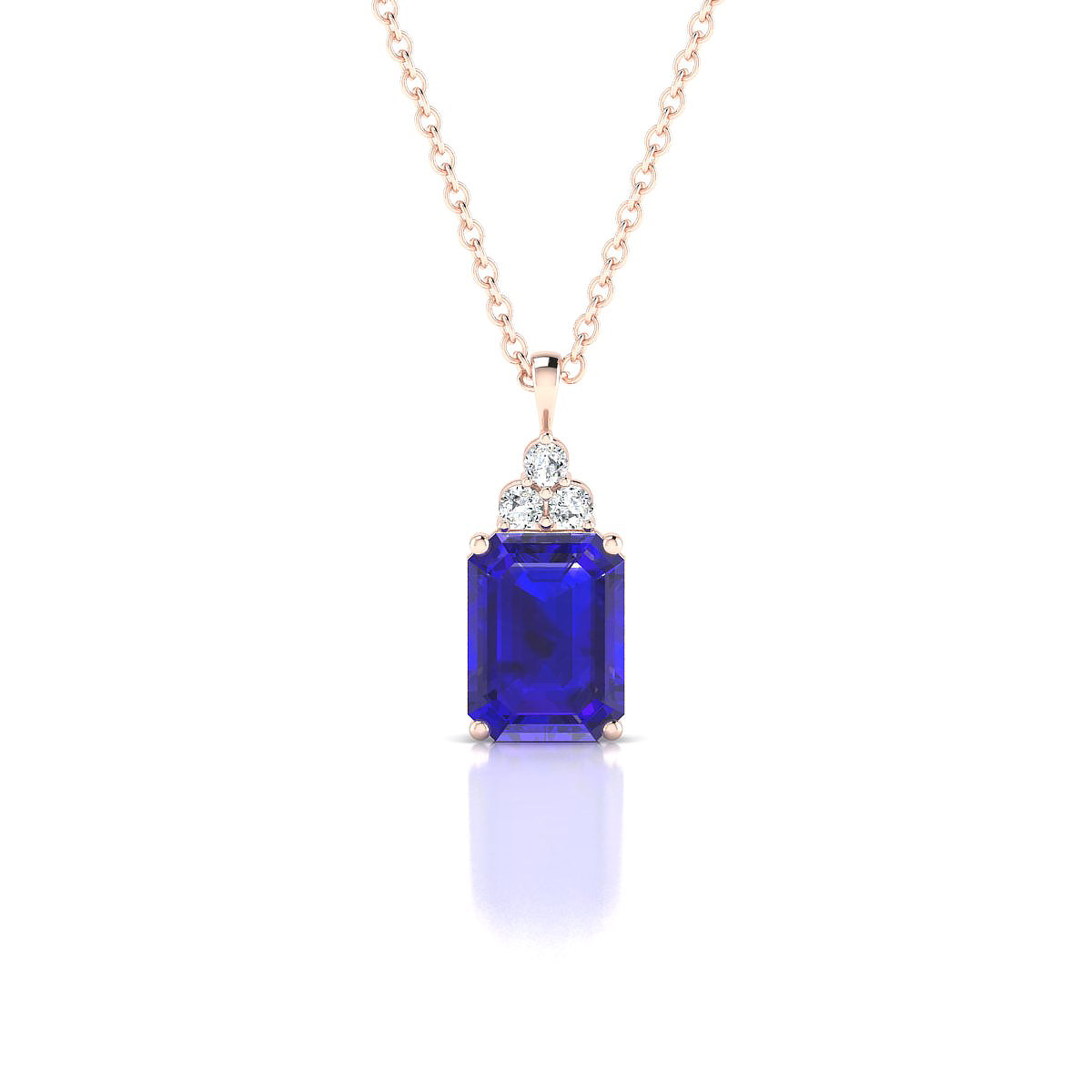 Mirage | 18k Rose Gold 8 x 6 mm Emerald Tanzanite Pendant