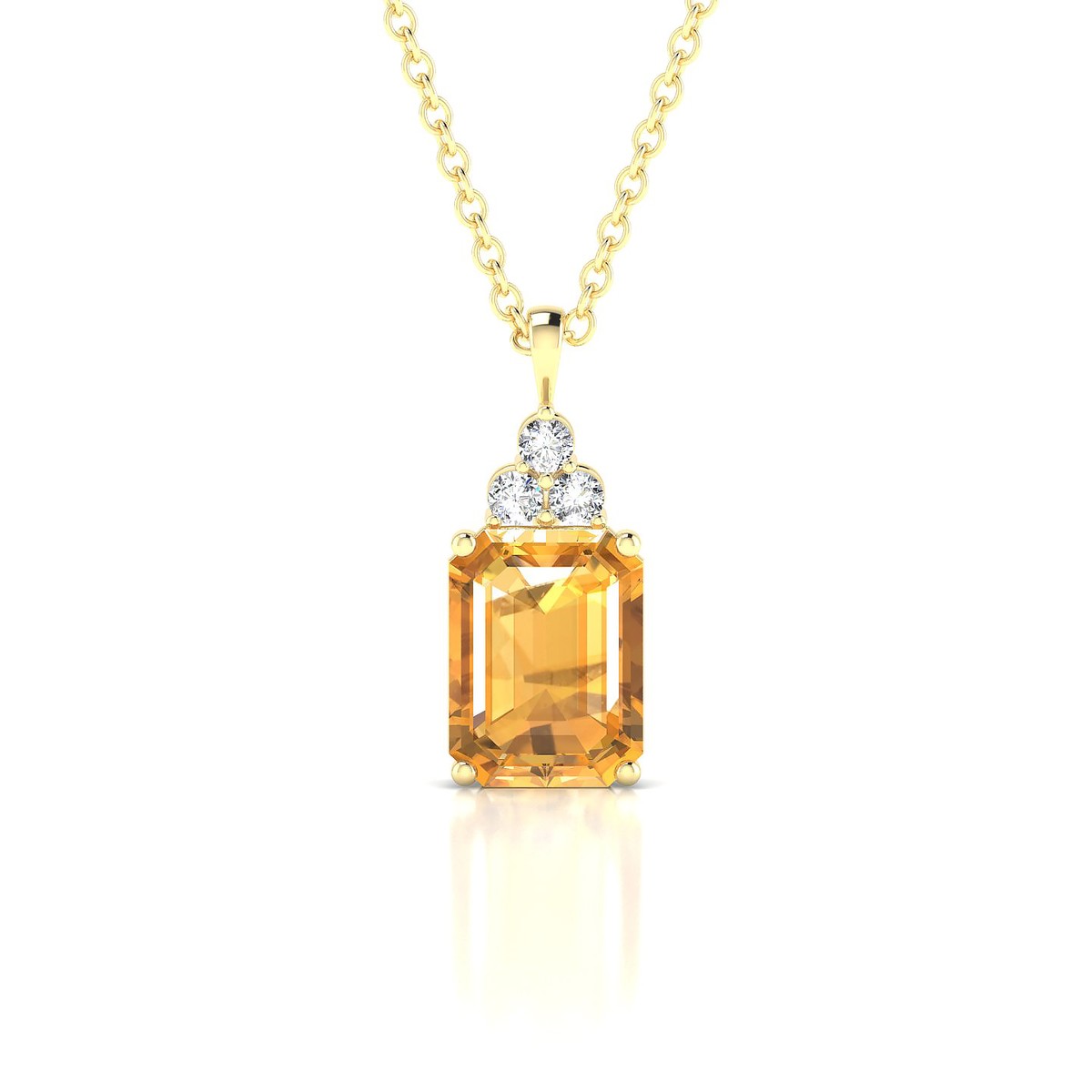 Mirage | 18k Yellow Gold 8 x 6 mm Emerald Citrine Pendant