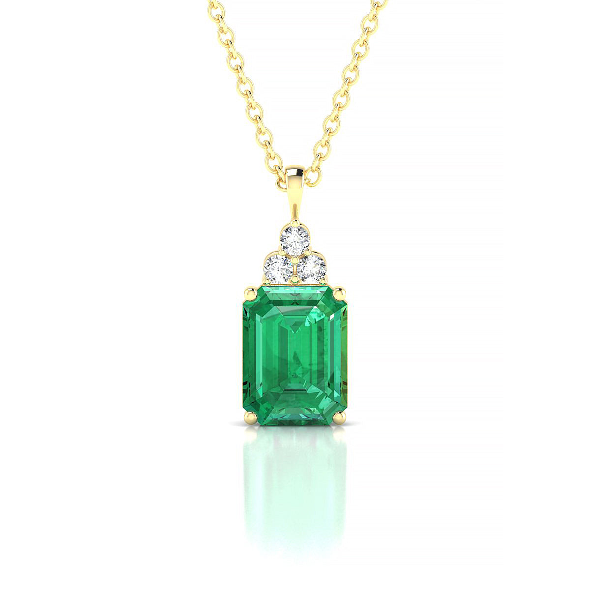 Mirage | 18k Yellow Gold 8 x 6 mm Emerald Emerald Pendant