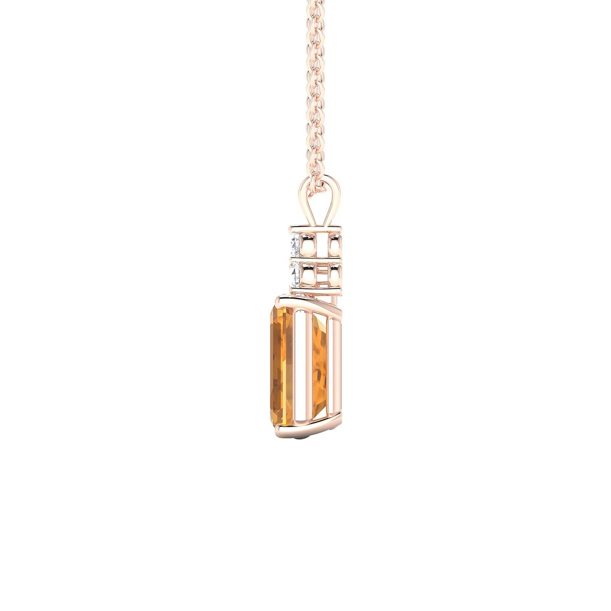 Mirage | 18k Rose Gold 8 x 6 mm Emerald Citrine Pendant