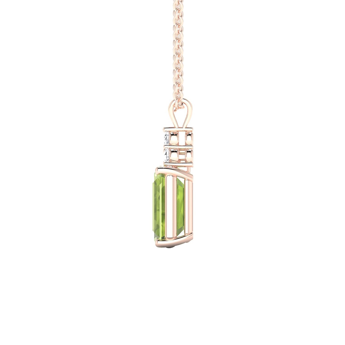 Mirage | 18k Rose Gold 8 x 6 mm Emerald Peridot Pendant