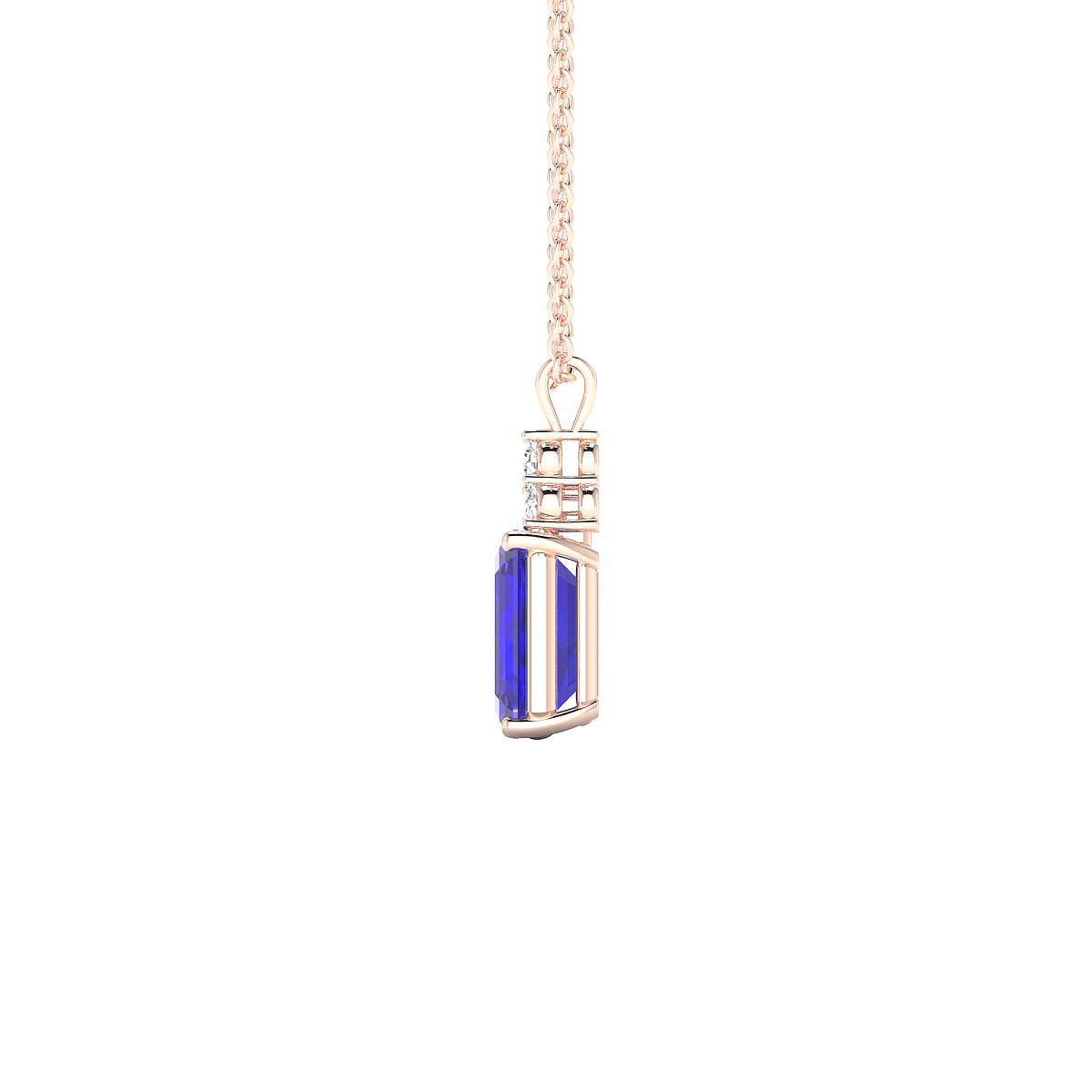 Mirage | 18k Rose Gold 8 x 6 mm Emerald Tanzanite Pendant
