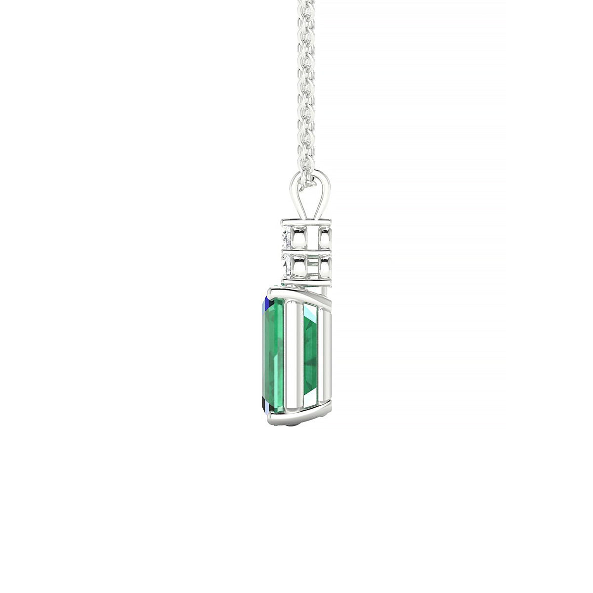 Mirage | 18k White Gold 8 x 6 mm Emerald Emerald Pendant