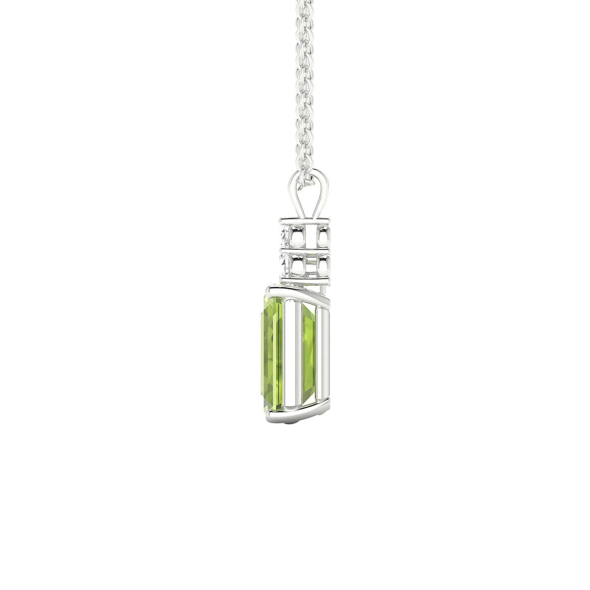 Mirage | 18k White Gold 8 x 6 mm Emerald Peridot Pendant