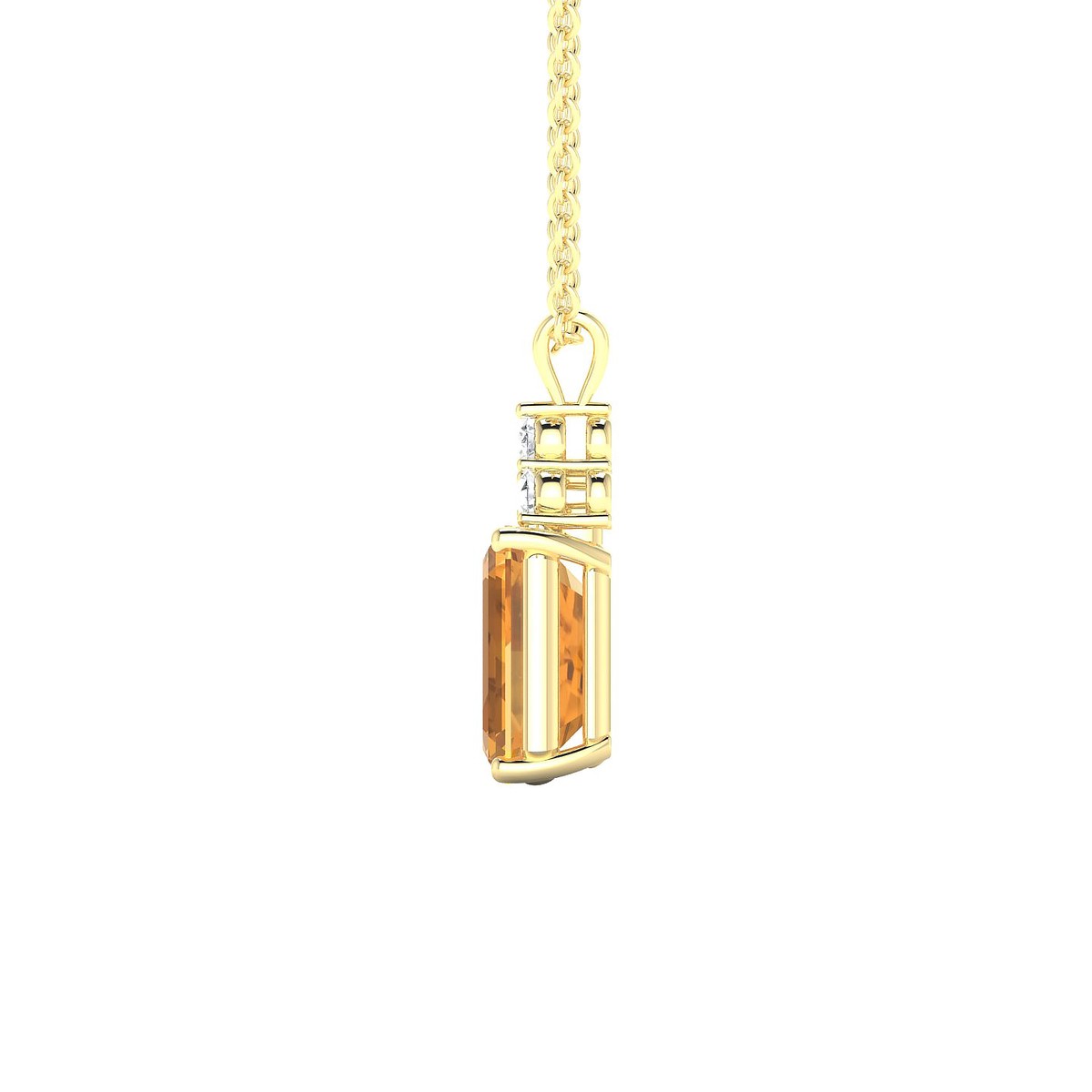 Mirage | 18k Yellow Gold 8 x 6 mm Emerald Citrine Pendant
