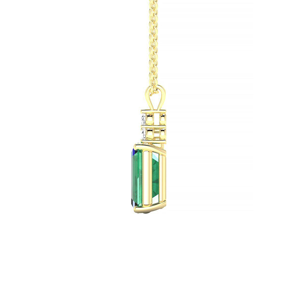 Mirage | 18k Yellow Gold 8 x 6 mm Emerald Emerald Pendant