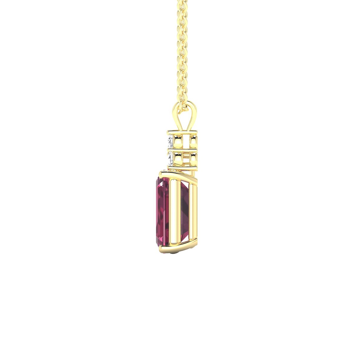 Mirage | 18k Yellow Gold 8 x 6 mm Emerald Rhodolite Pendant