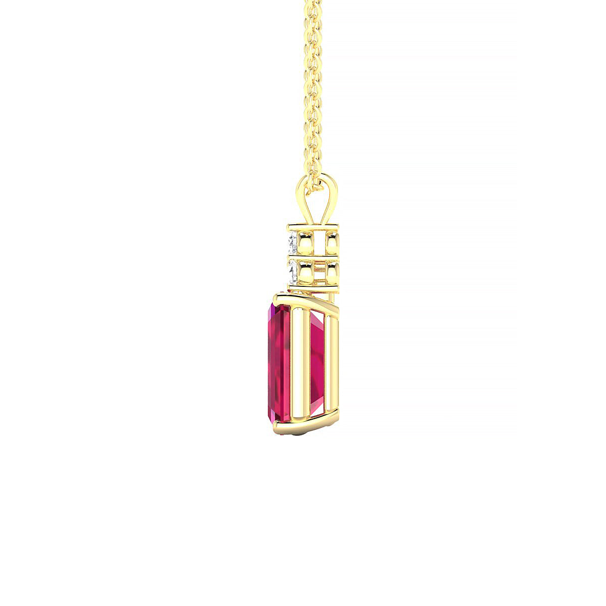 Mirage | 18k Yellow Gold 8 x 6 mm Emerald Ruby Pendant